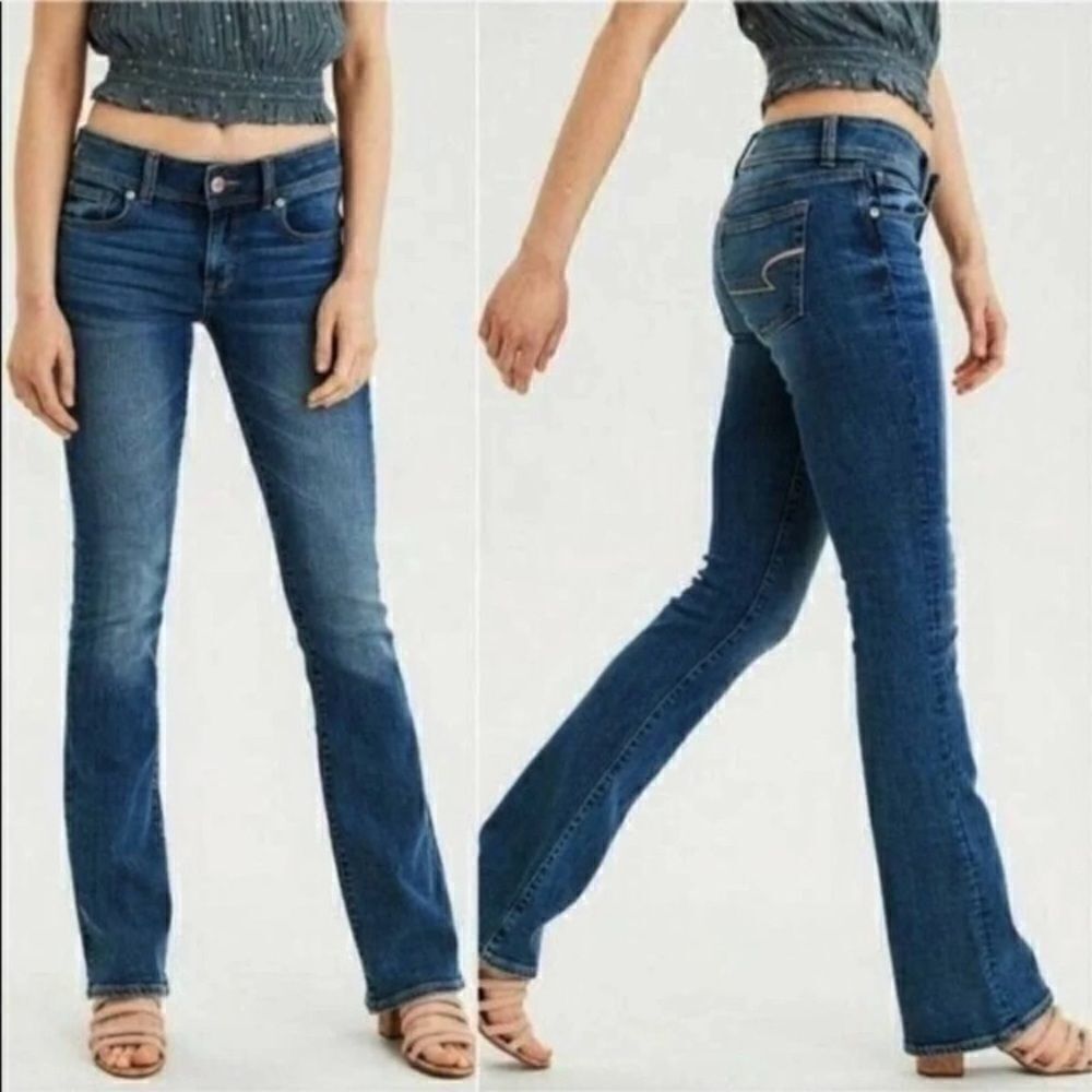 EUC WOMEN’S AMERICAN EAGLE SIZE 2 SHORT SUPER STRETCH KICK BOOT JEANS
